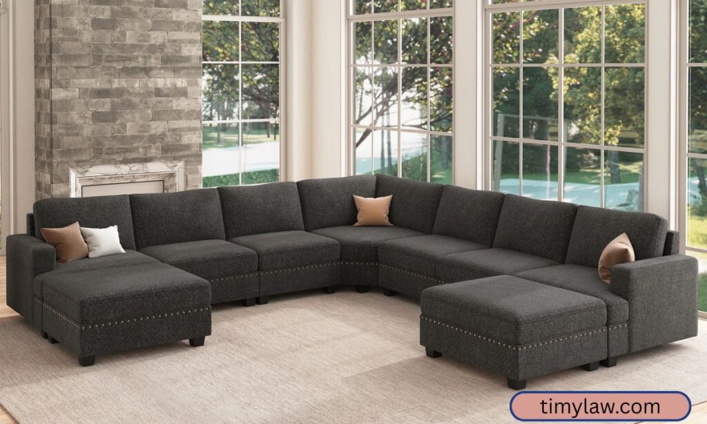 Three Large Sofas End to End