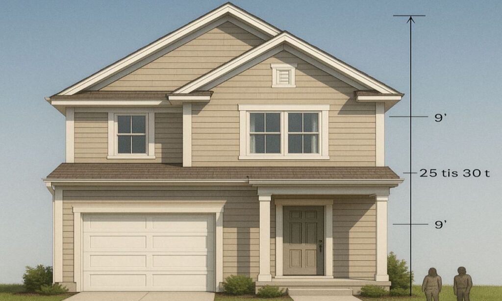 Two Story Building Partial Height Measure 25 Feet