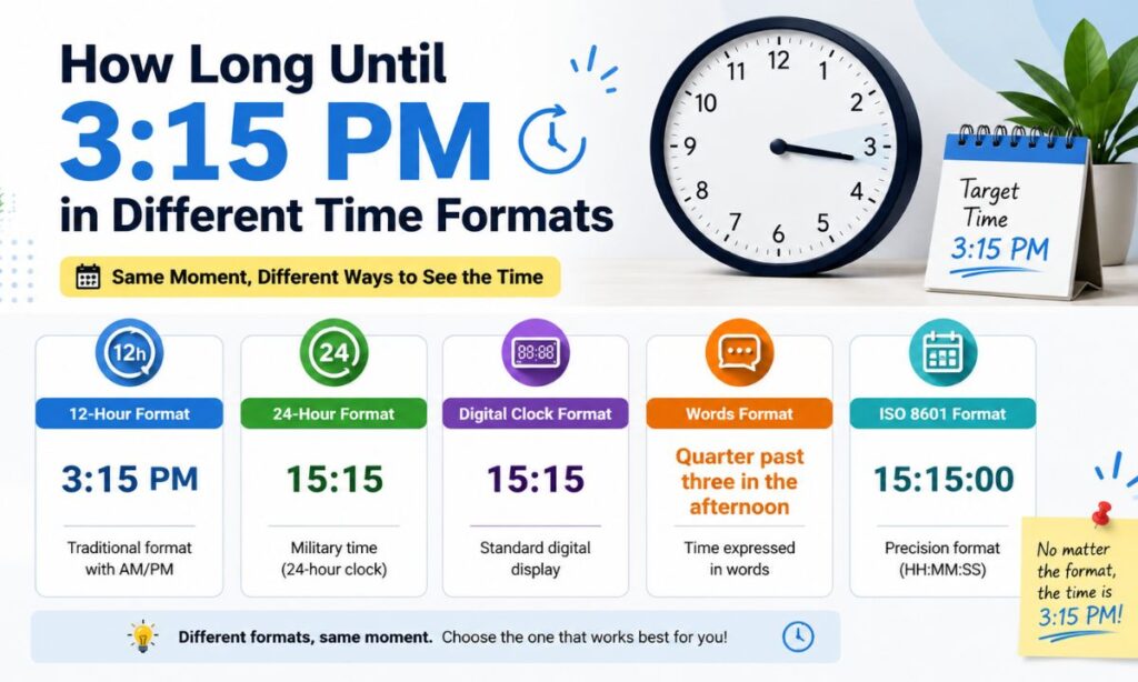 How Long Until 315 PM in Different Time Formats