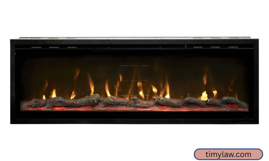 Wall-Mounted Electric Fireplace Measuring 59 Inches